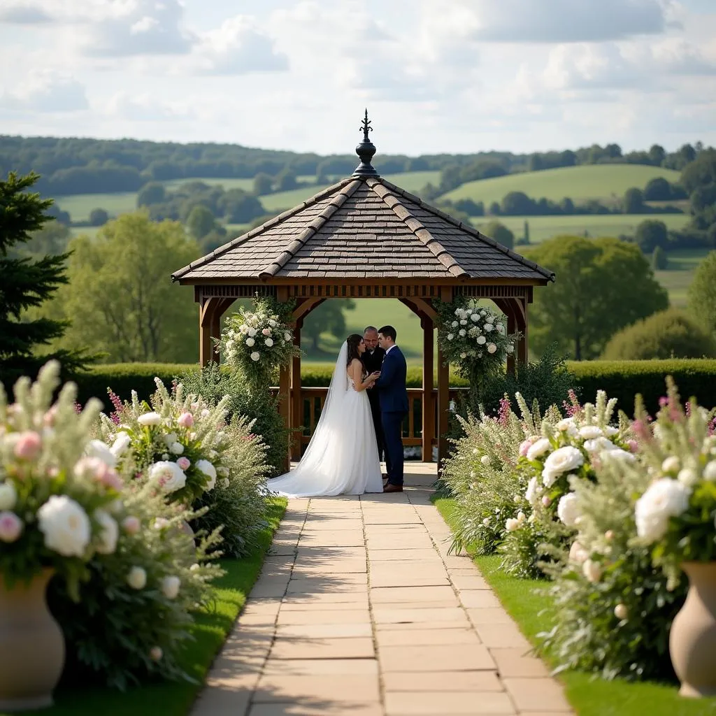 Outdoor Wedding Ceremony at a Cotswold Hotel