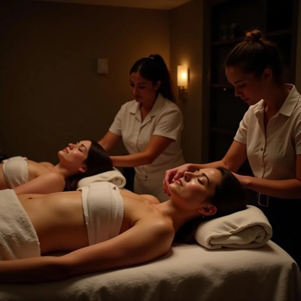 Couple Enjoying a Couple's Massage