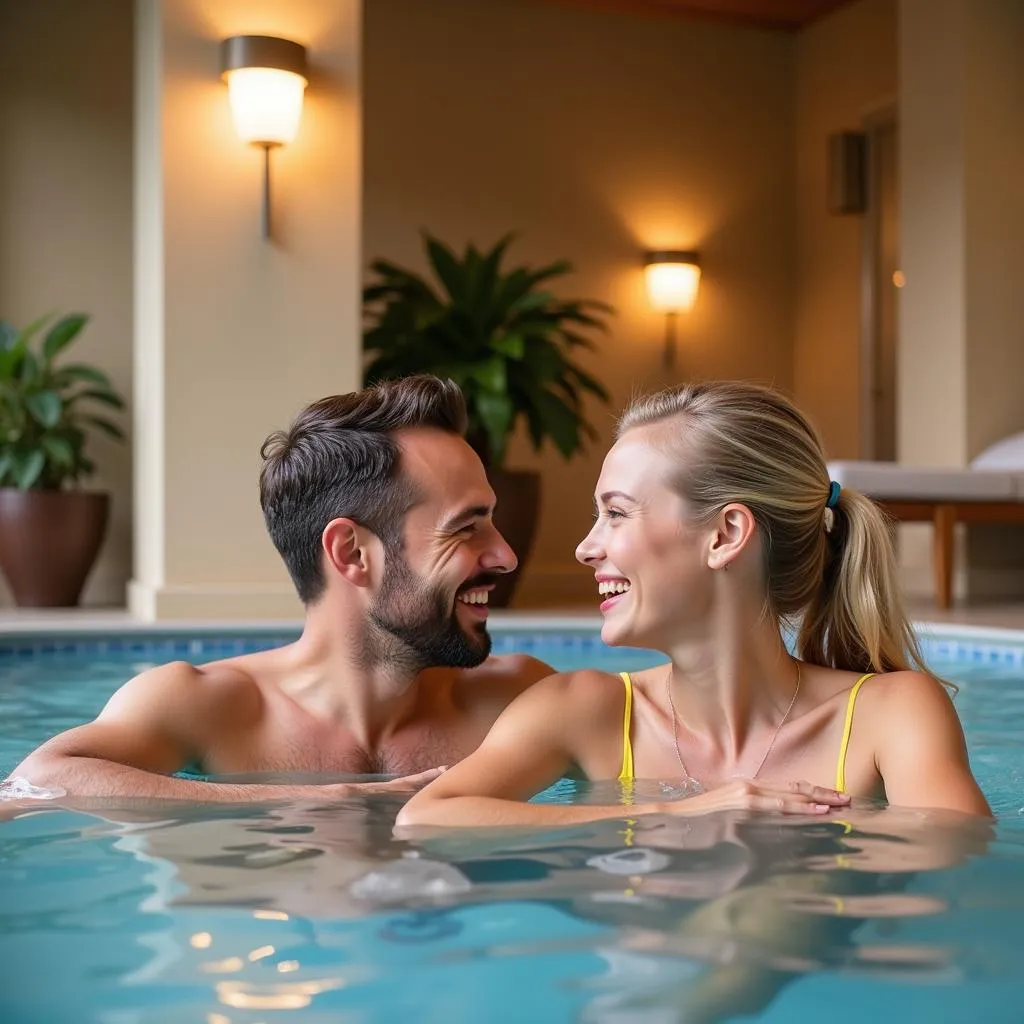 Couple Relaxing at a Lancashire Spa