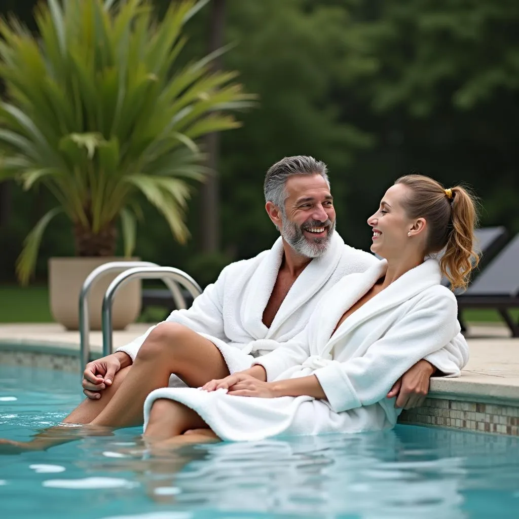 Couple Relaxing at a Spa in Raleigh