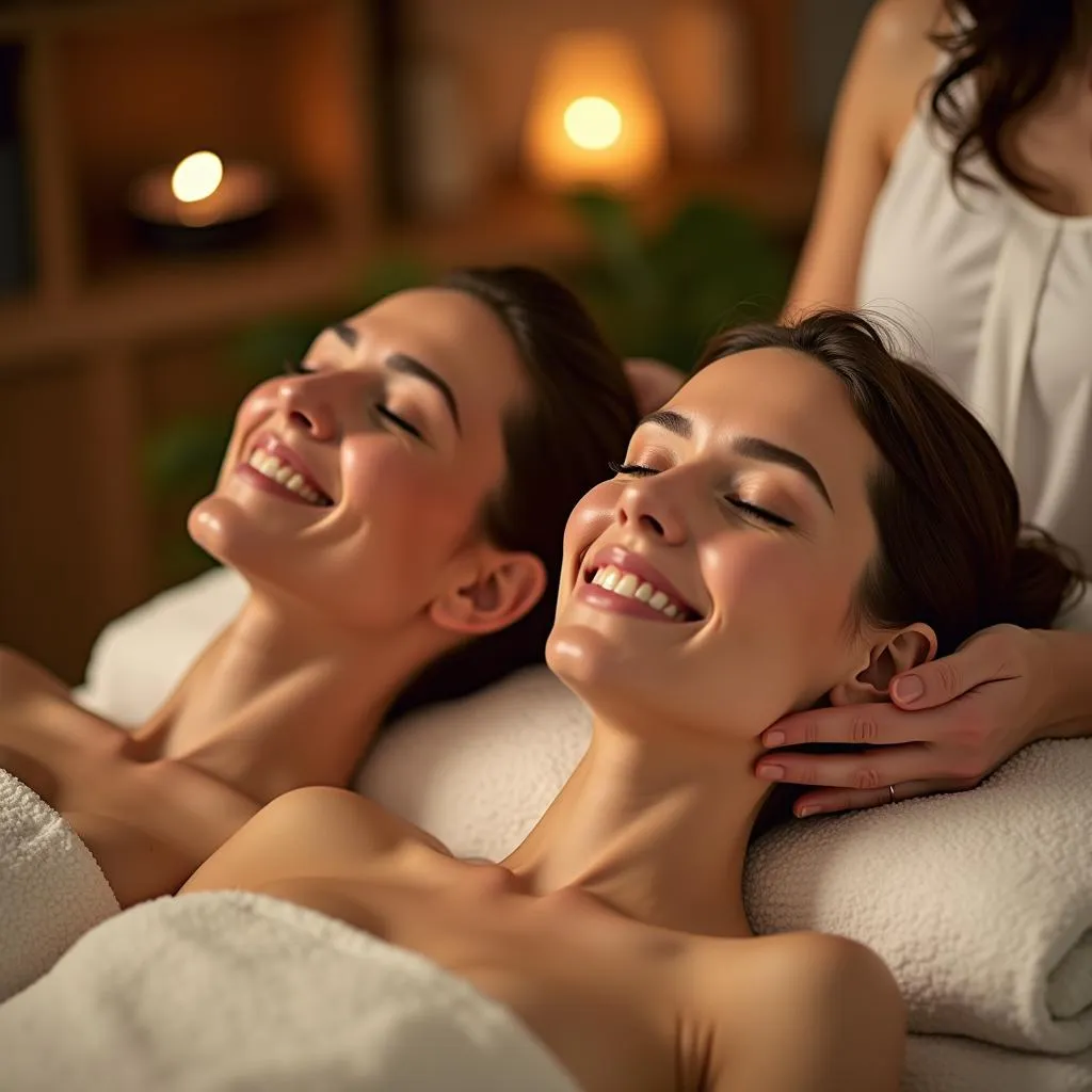 Couple Enjoying a Relaxing Spa Treatment