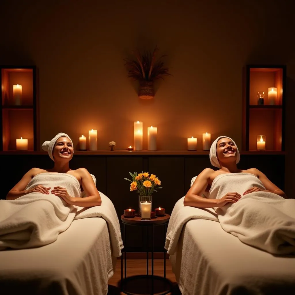 Couple Enjoying Spa Treatment in Faridabad