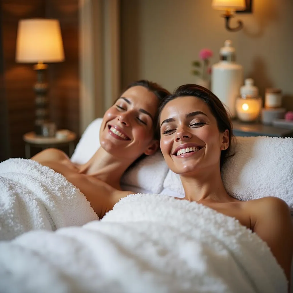 Couple Relaxing with Spa Treatments in Lancashire