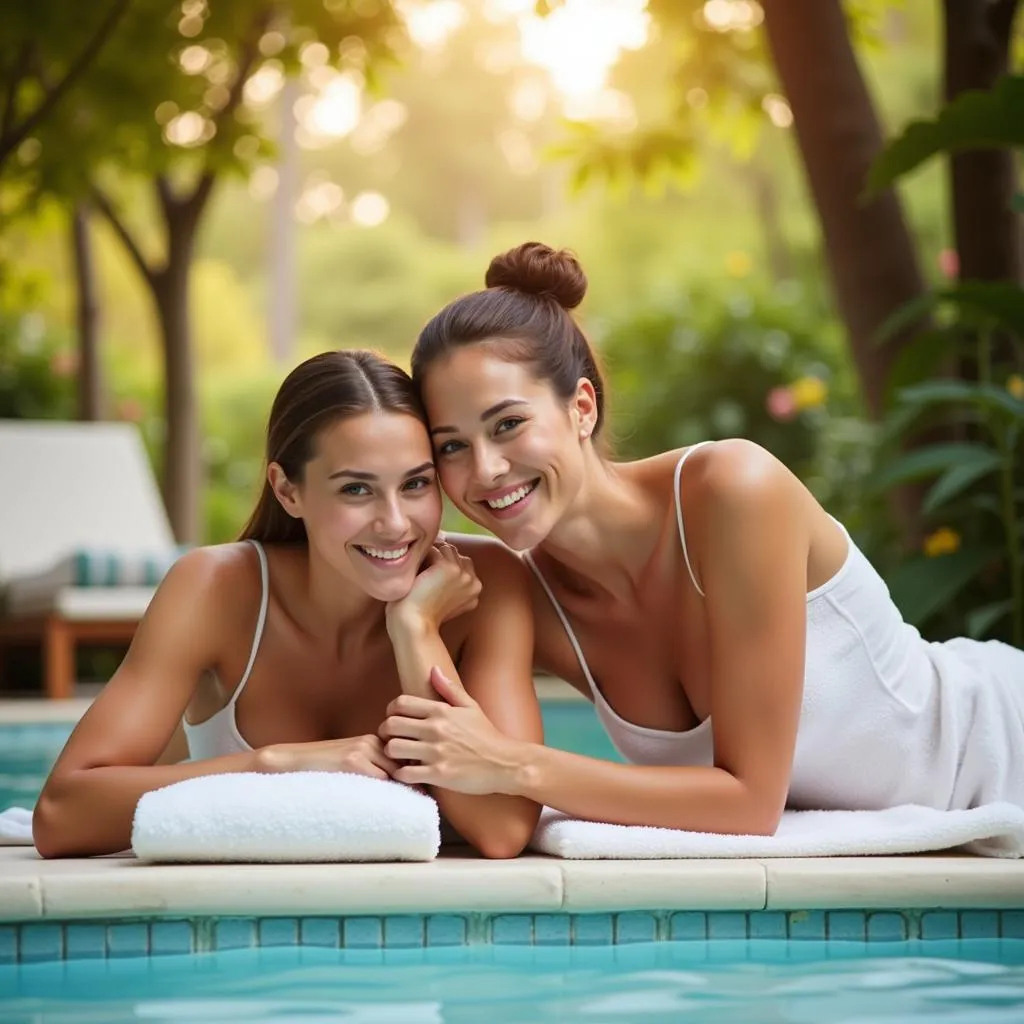 Couple relaxing during a spa treatment in Leamington Spa