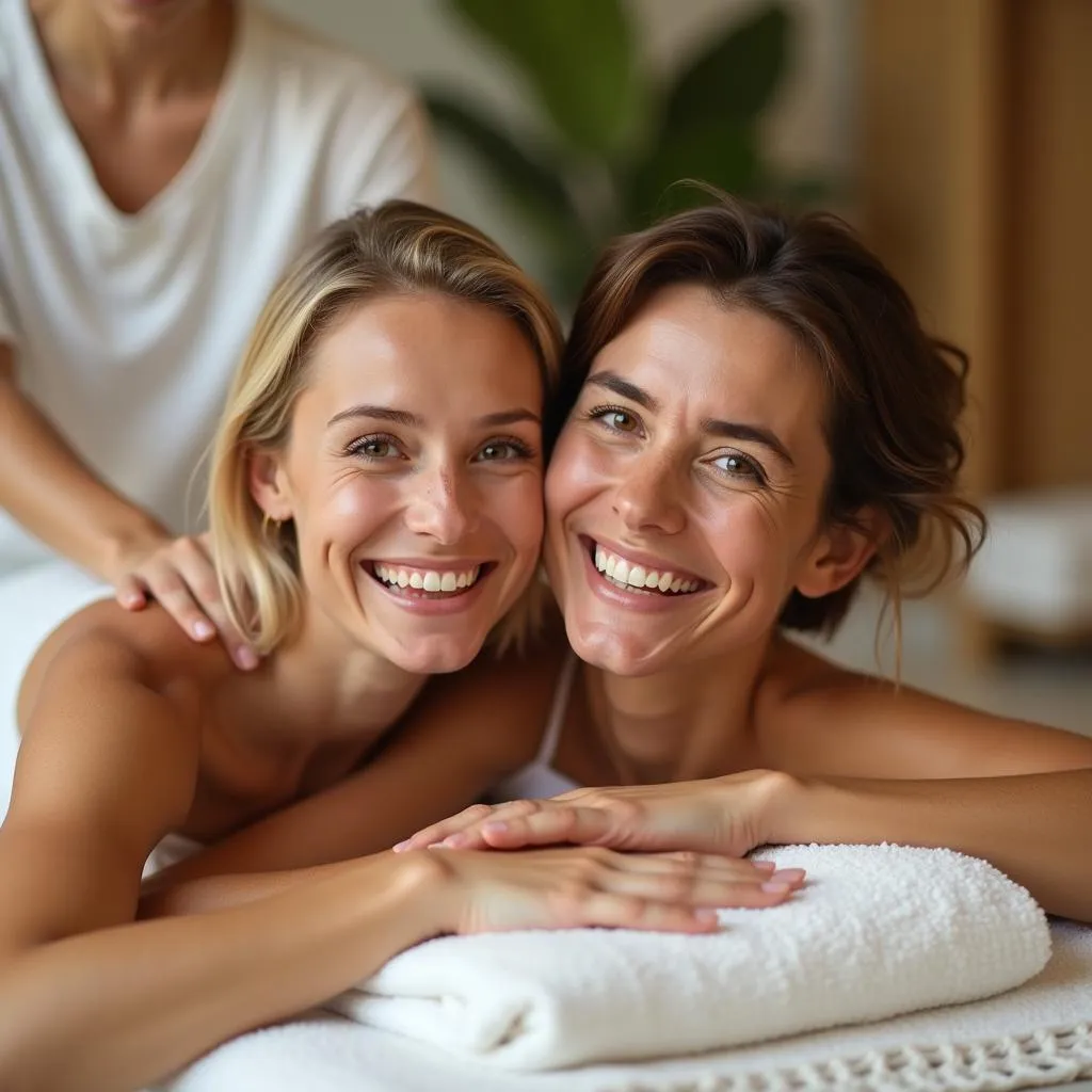 Couple Enjoying Spa Treatment Together