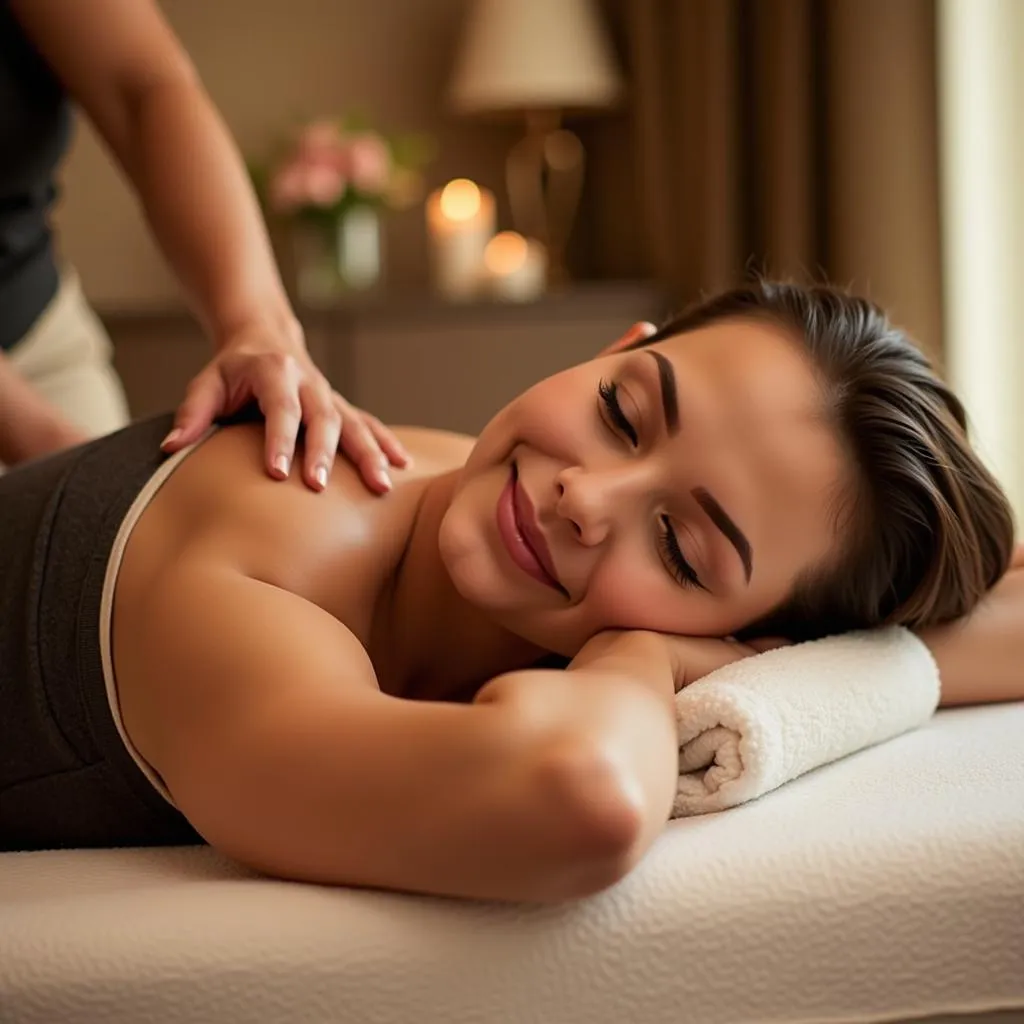 Couple Enjoying a Relaxing Massage at Hotel Spa in Salou