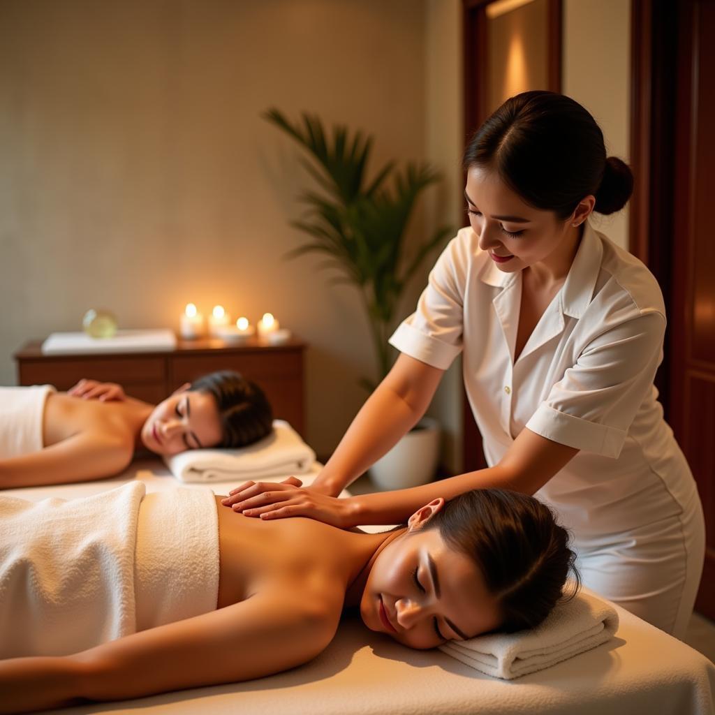 Couple enjoying a spa treatment in Lucknow