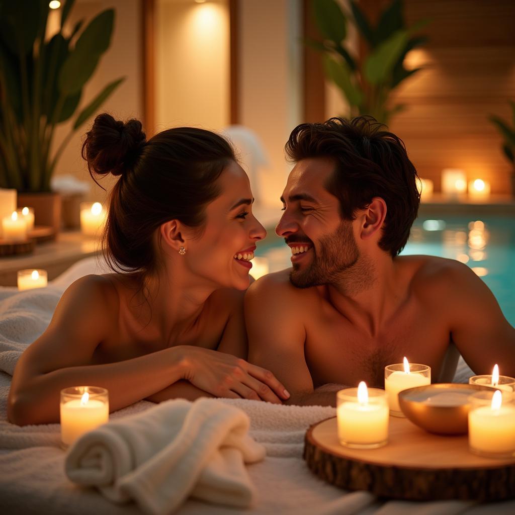 Couple Enjoying a Spa Day at Cross River Mall