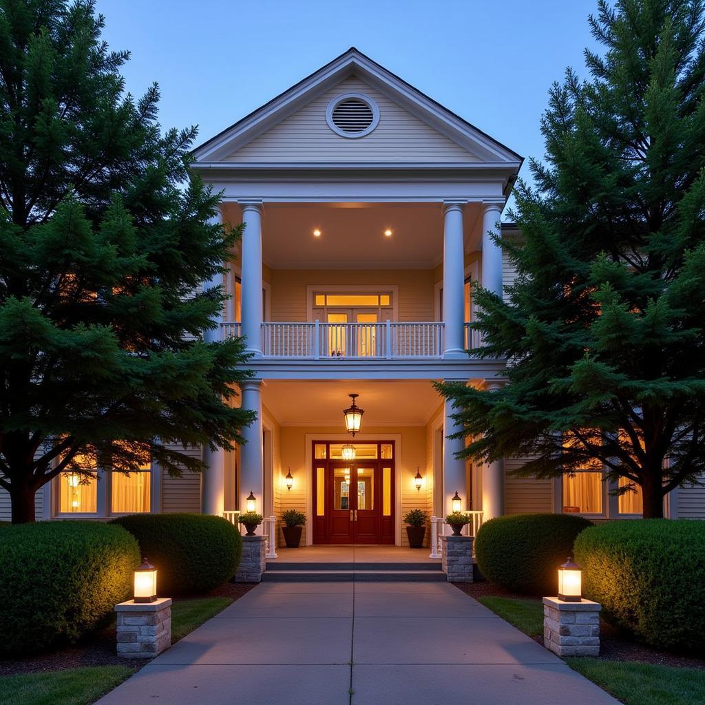 Historic Exterior of the Del Monte Lodge in Rochester