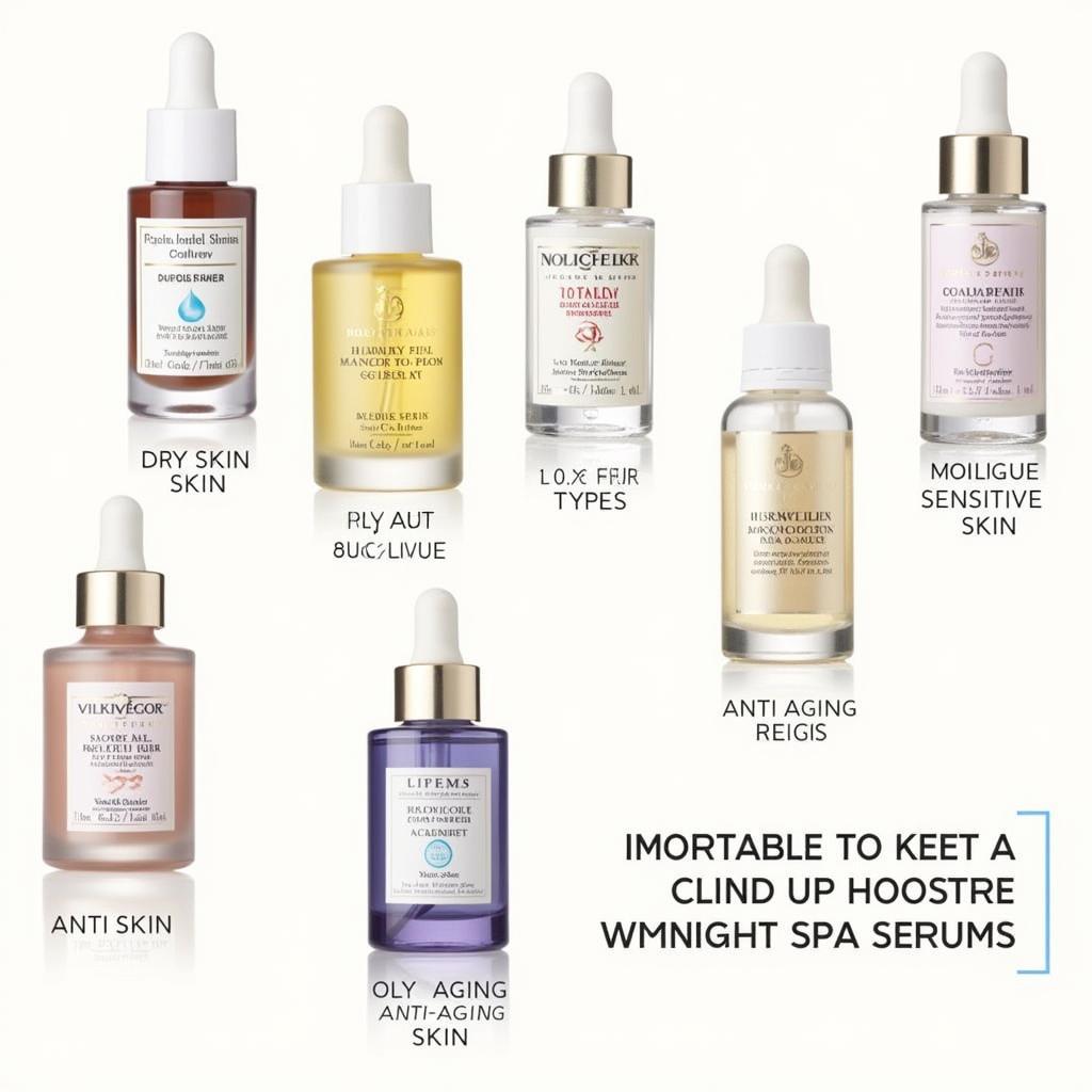 Various Night Spa Serums for Different Skin Types