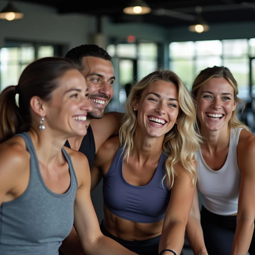 Diverse group of people smiling