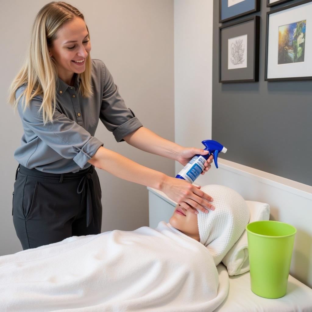 Demonstration of Elevation Spa Hygiene Protocol