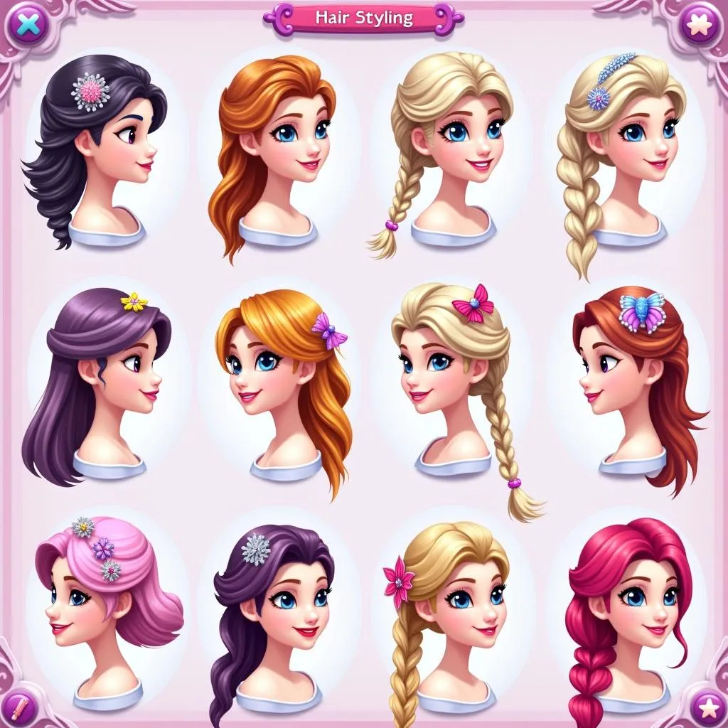 Elsa Spa Game Hair Styling