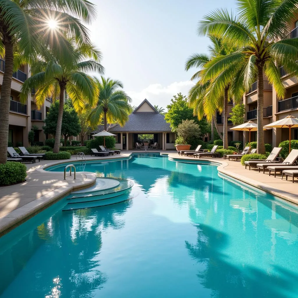 Relaxing by the pool at Empress Angkor Resort &amp; Spa