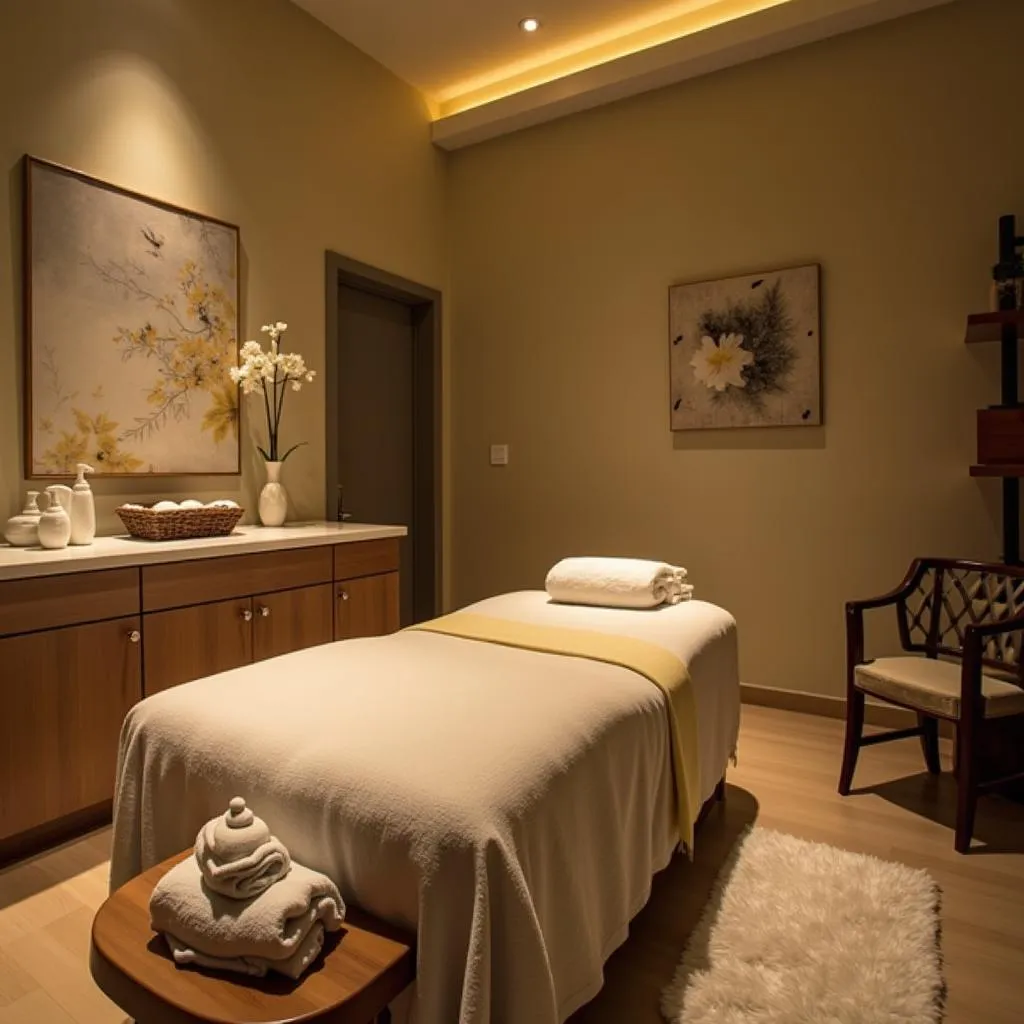 Serene treatment room at Envi Salon & Spa