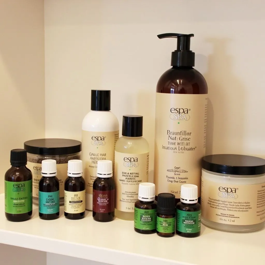 High-quality spa products displayed on a shelf