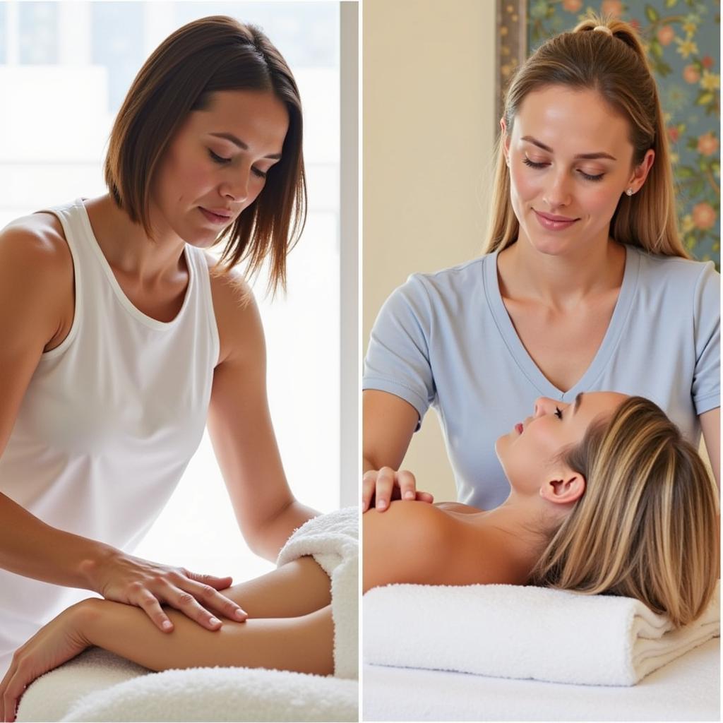 Skilled spa therapists performing treatments