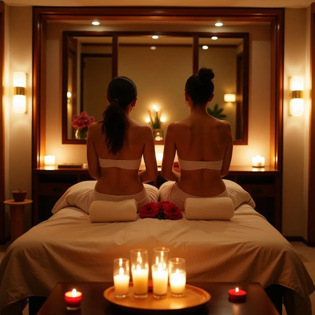 Couple enjoying a massage at Goa spa