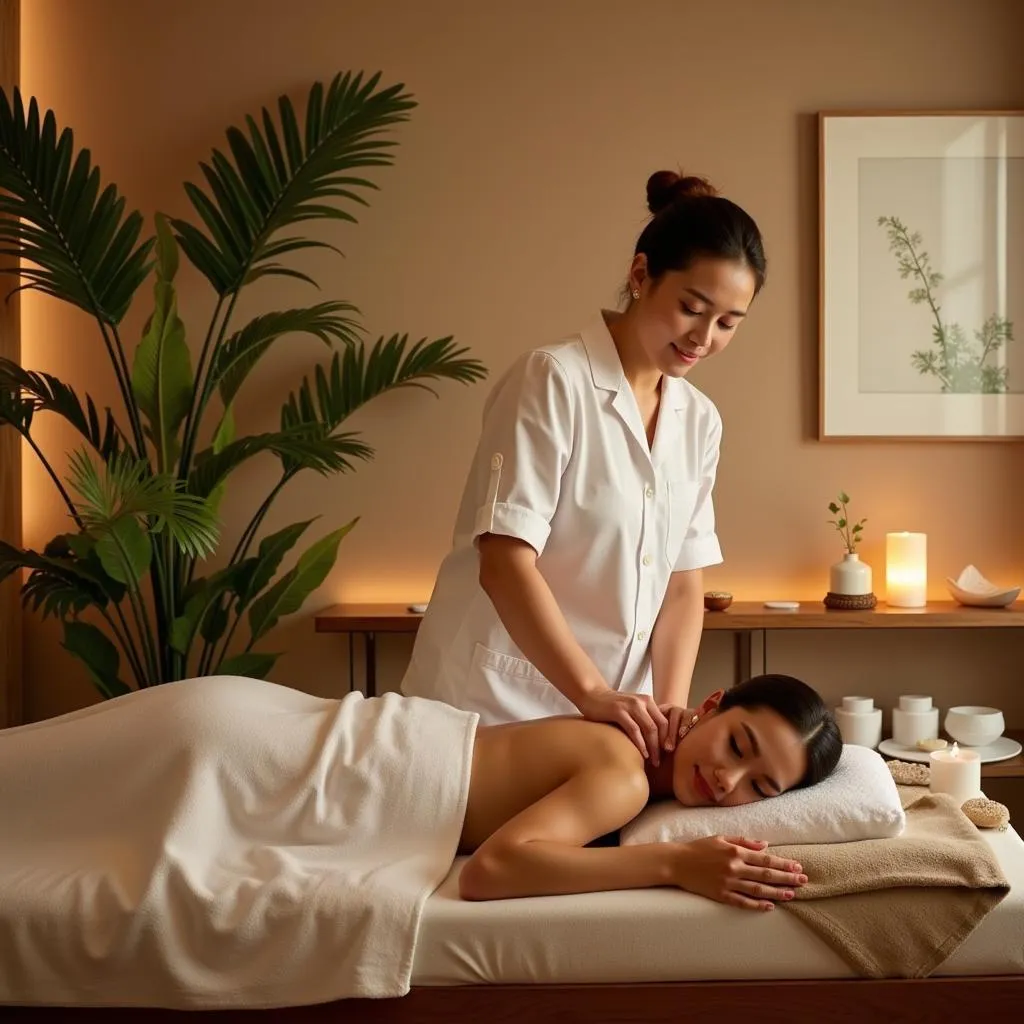 Tranquil spa treatment at a grand wisdom spa