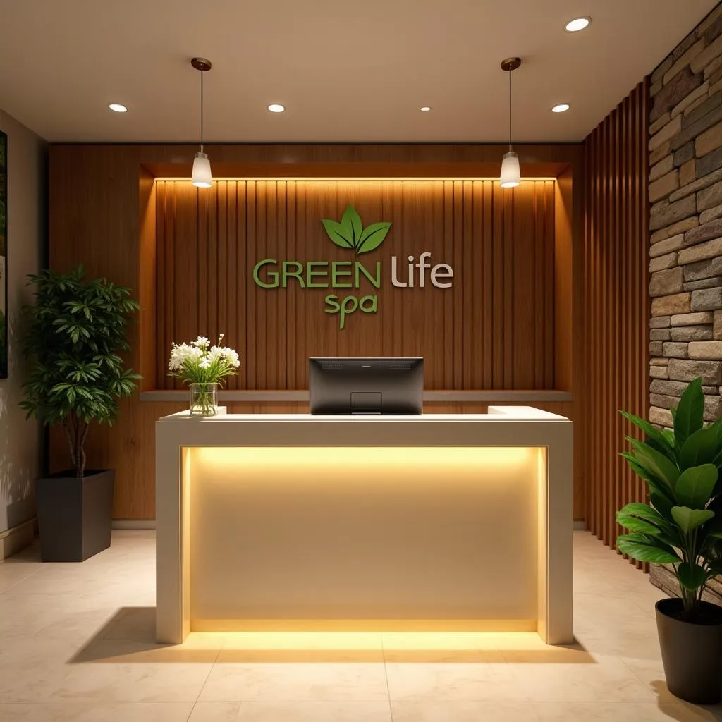 Serene reception area of Green Life Spa Anna Nagar