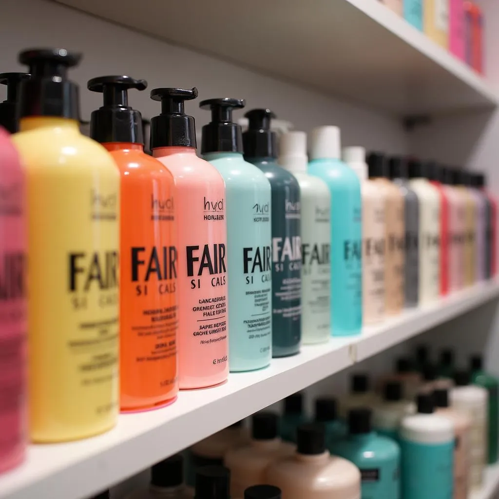 Hair Spa Products Arranged on Shelf