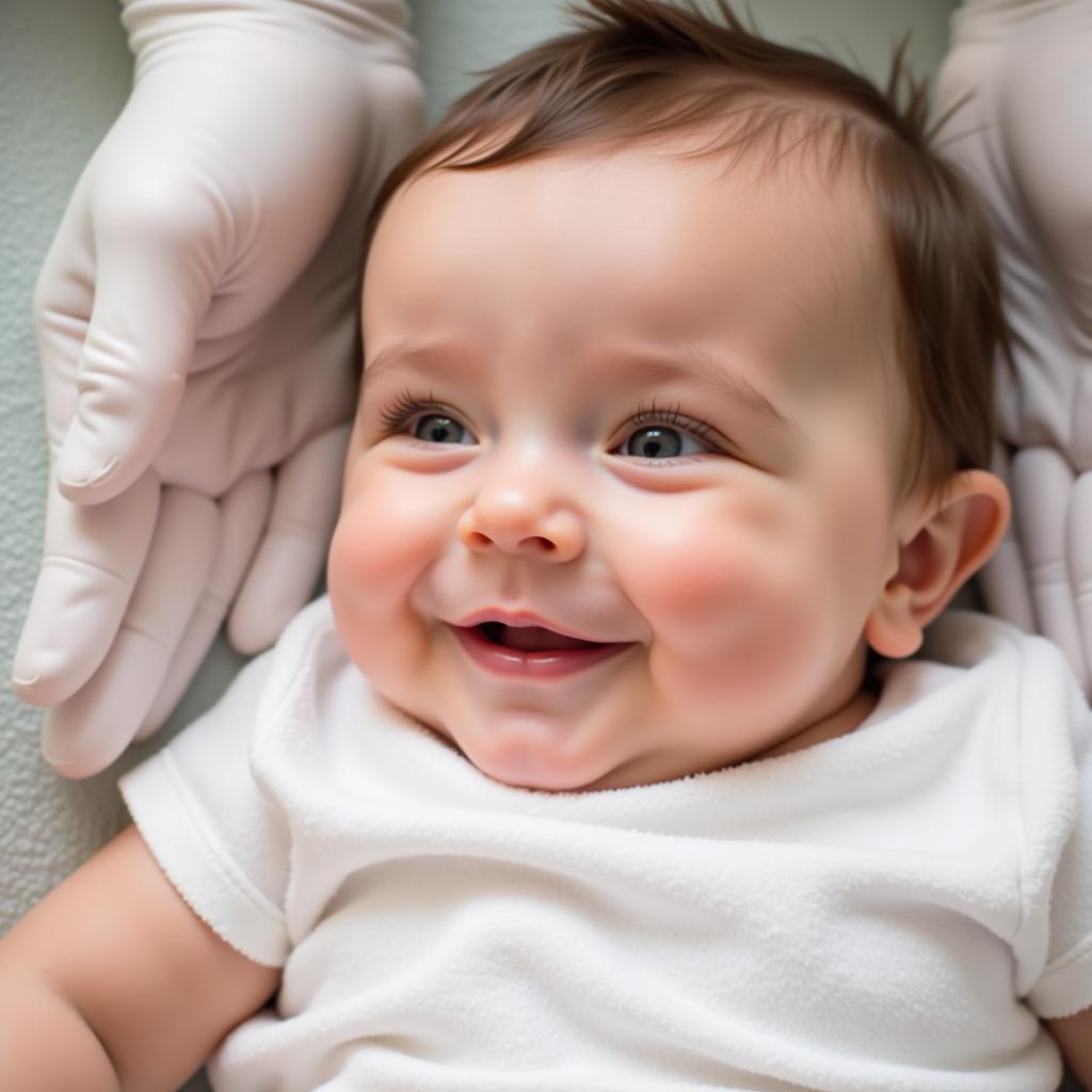 Happy baby after a spa session in Hyderabad