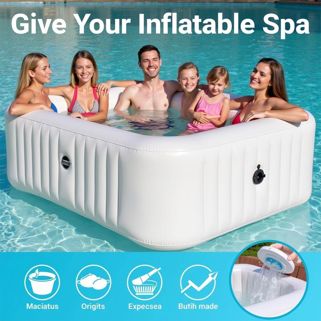 Family Enjoying a Clean Inflatable Spa after Using the Intex Turbo Spa Washing Machine