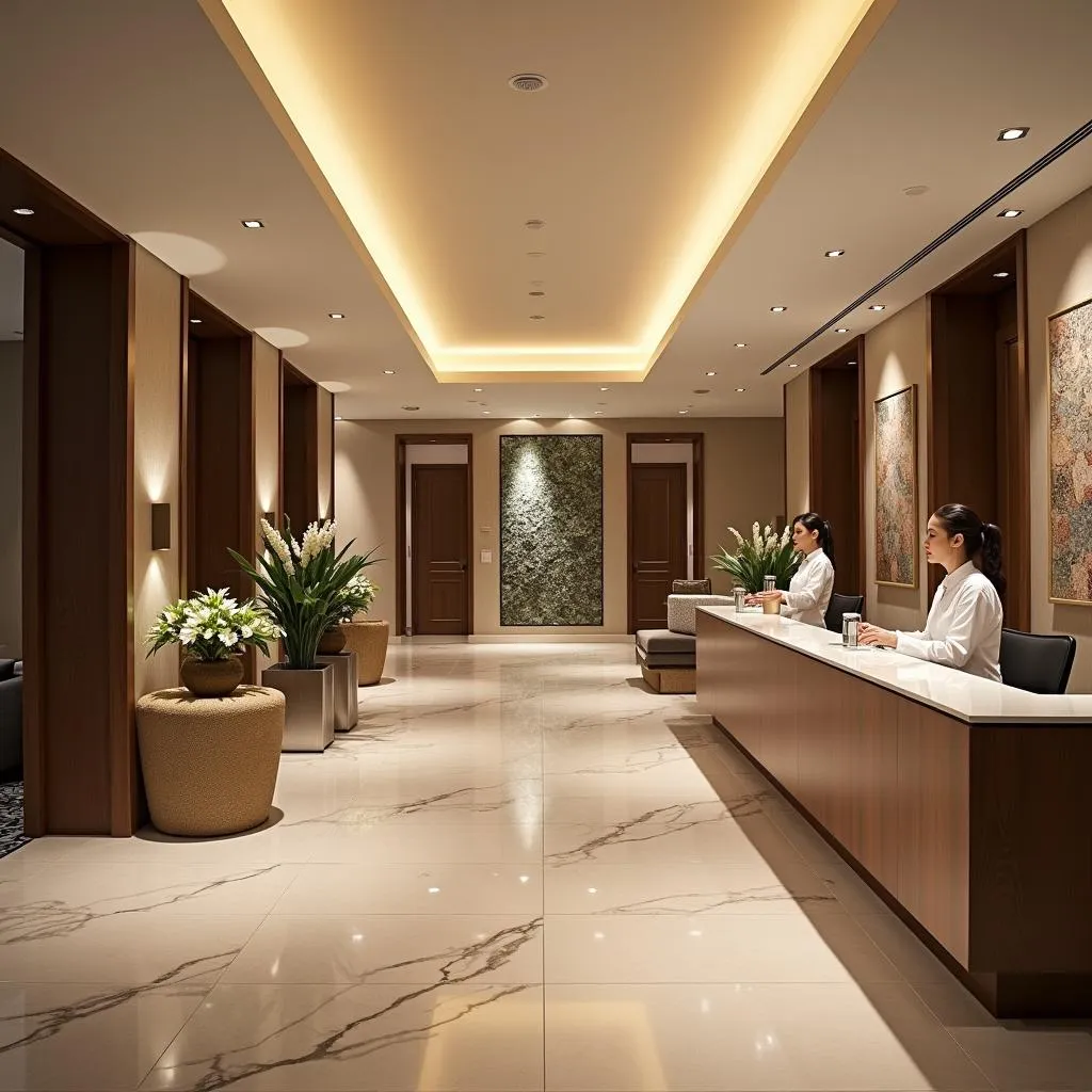 Luxurious Hilton Spa Reception Area