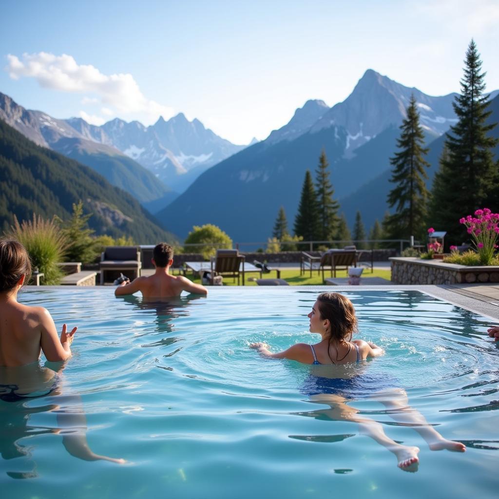 Relaxing in the Hotel Benasque Spa Thermal Pool