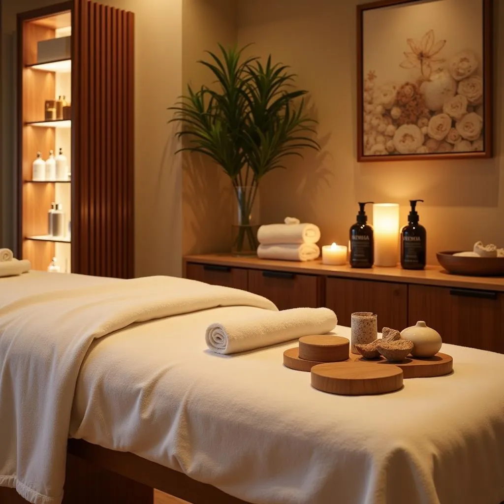 Tranquil spa treatment room at Hridayesh Spa Wilderness Resort