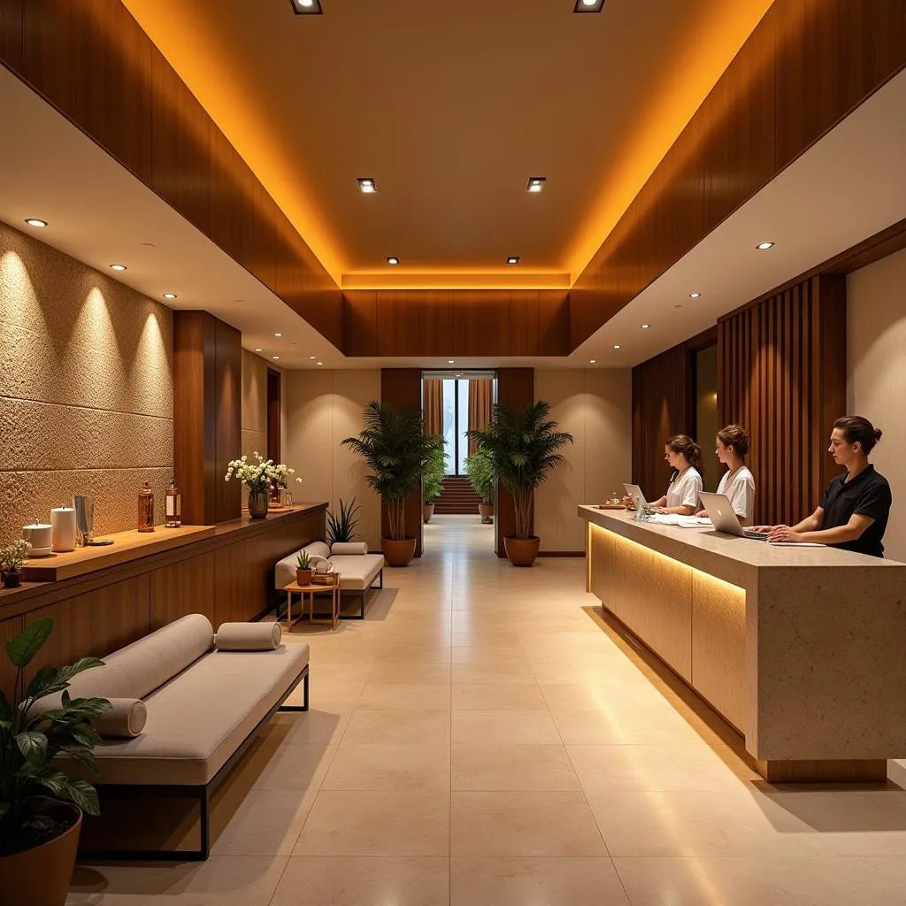 Luxurious spa reception area