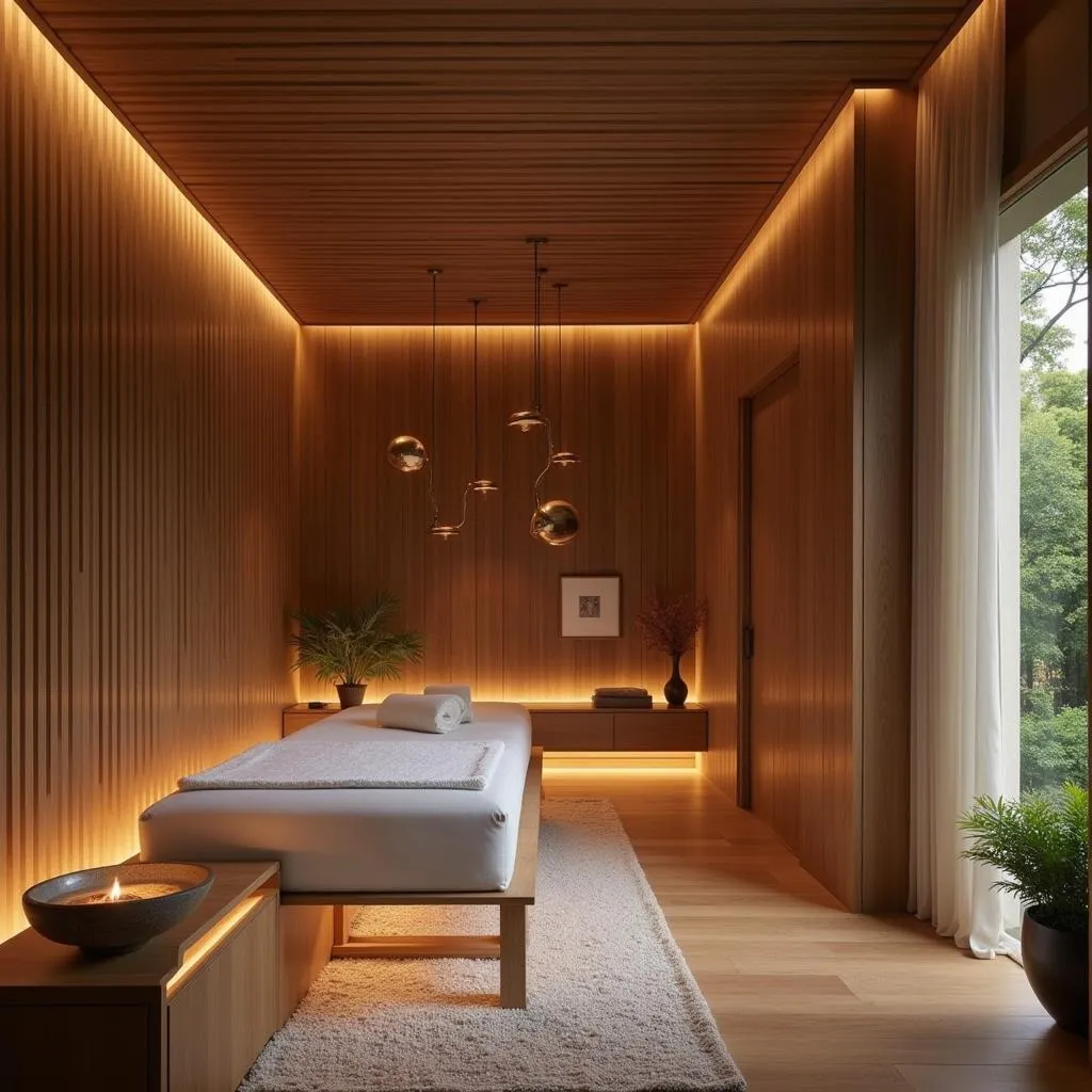 Serene spa interior designed by Jacqueline and Neha