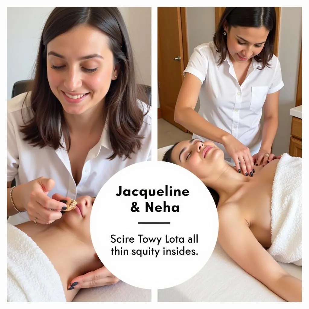 Jacqueline and Neha performing a customized spa treatment