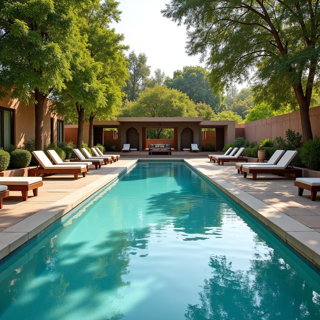 Relaxing Poolside at Jodhpur Hotel Spa