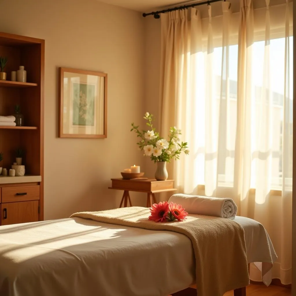 Tranquil treatment room at Joy's Spa