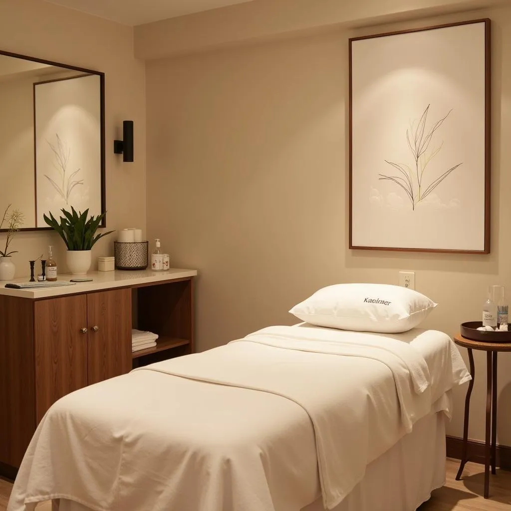 Serene spa treatment room in Kailash Colony