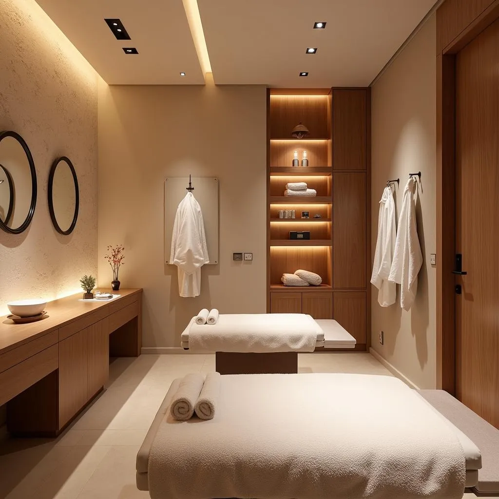 Korean body scrub treatment room at spa on 1180 Belt