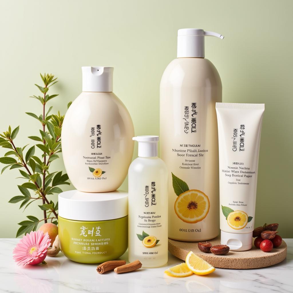 High-quality Korean spa products displayed at the 22 Havelock Road spa, featuring natural ingredients and traditional formulas.