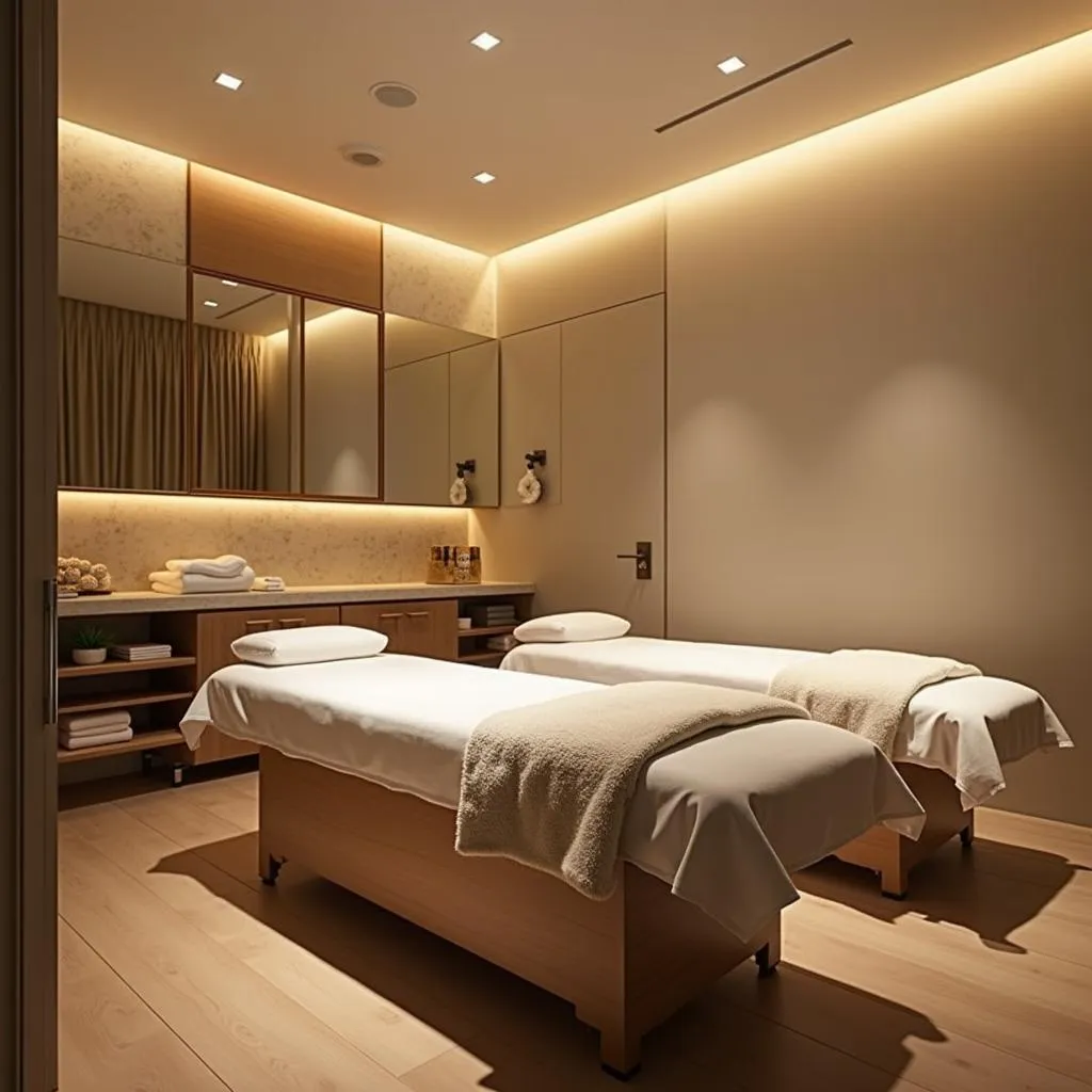 Serene and luxurious Korean spa treatment room