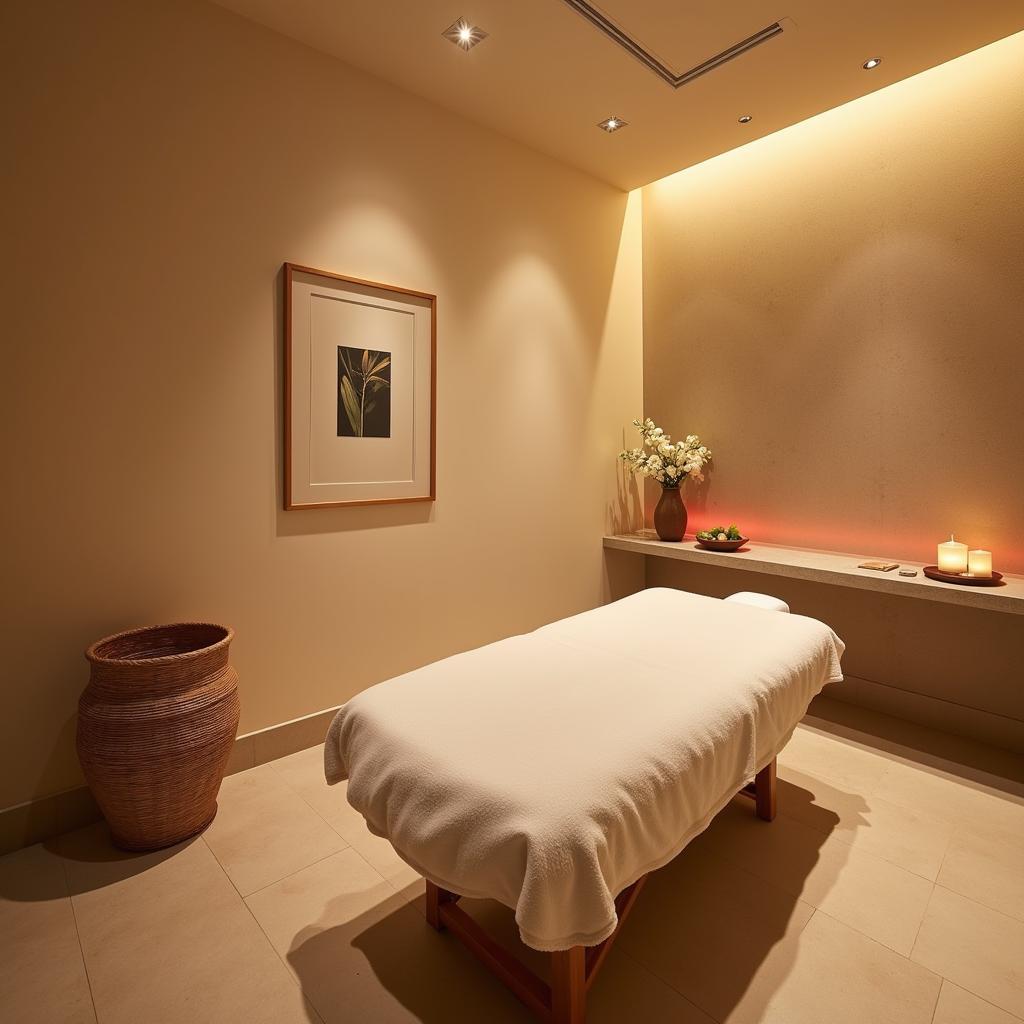 Serene and elegant Korean spa treatment room at Connaught Place