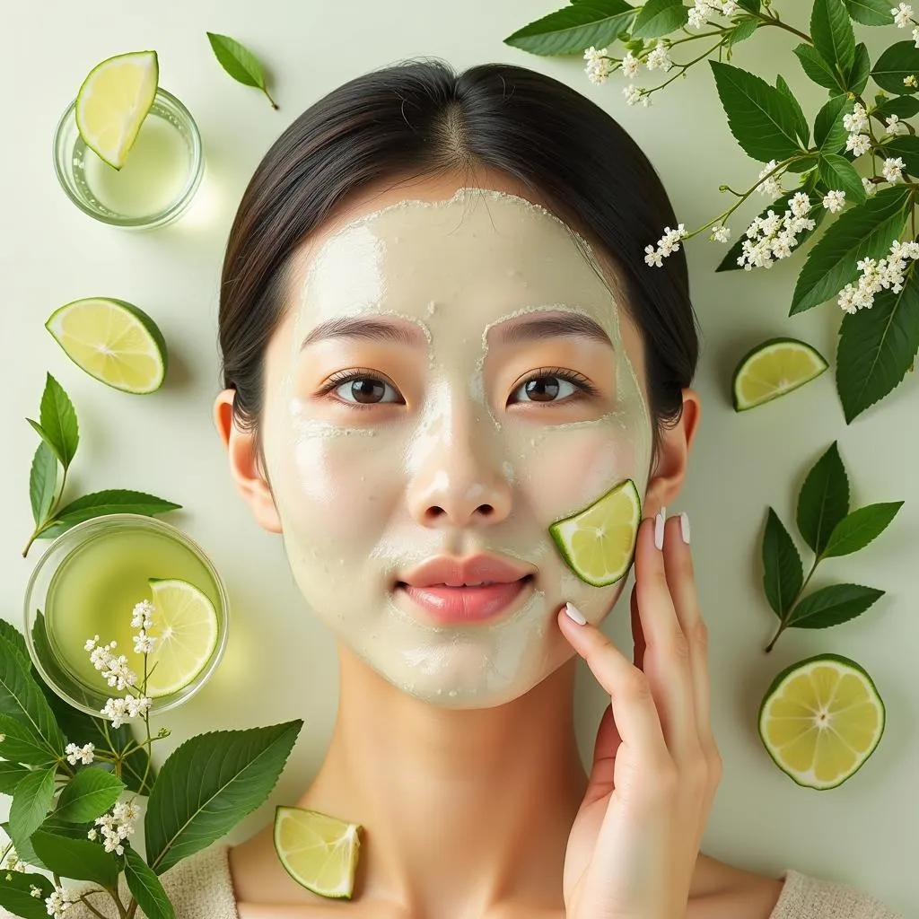 A variety of natural ingredients used in Korean spa treatments.