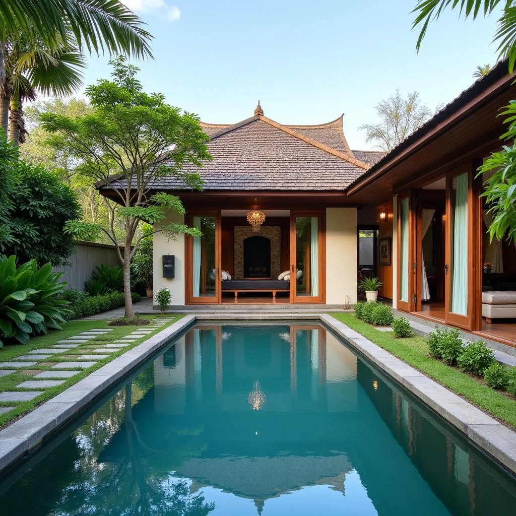 Luxurious villa exterior at Kupu Kupu Barong