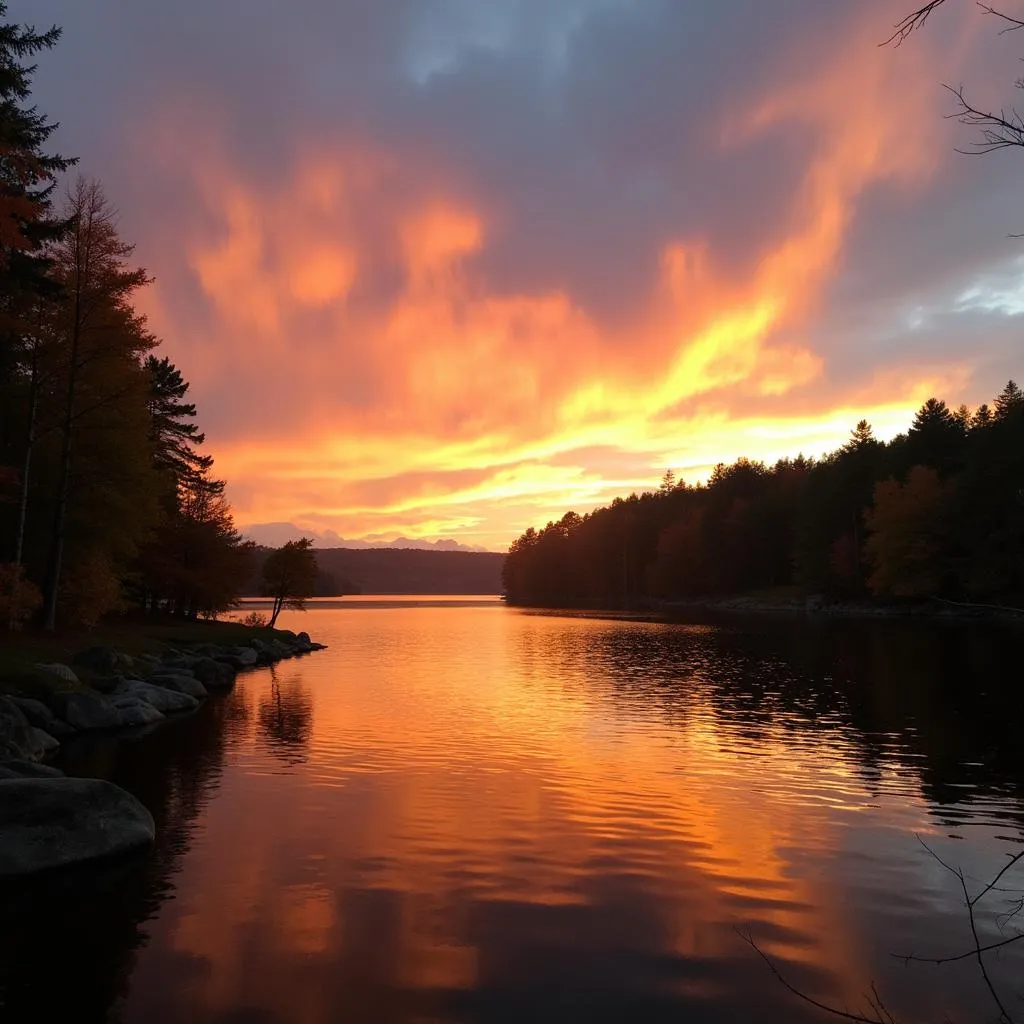 Lake Opechee View at Sunset