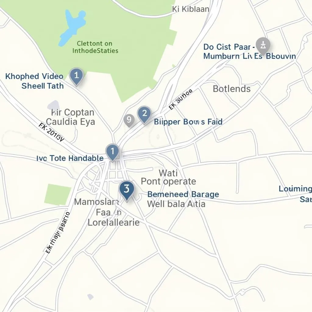 Map of Leamington Spa with highlighted spa locations