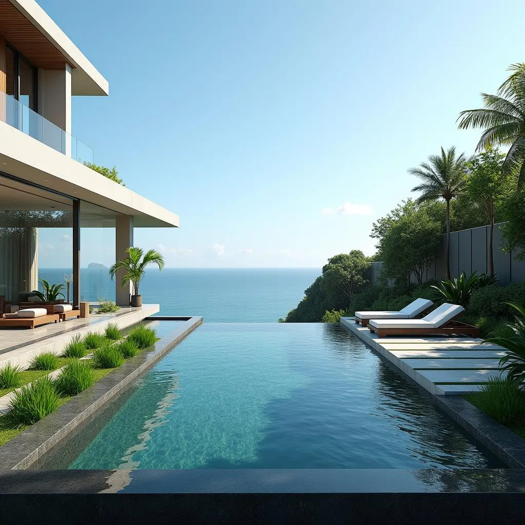 Luxury villa with a private infinity pool overlooking the ocean