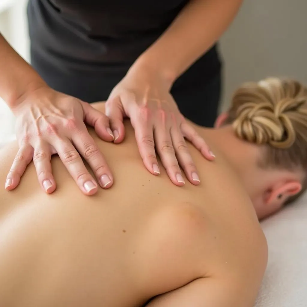 Skilled Therapist Performing Massage at Limelite Chamiers