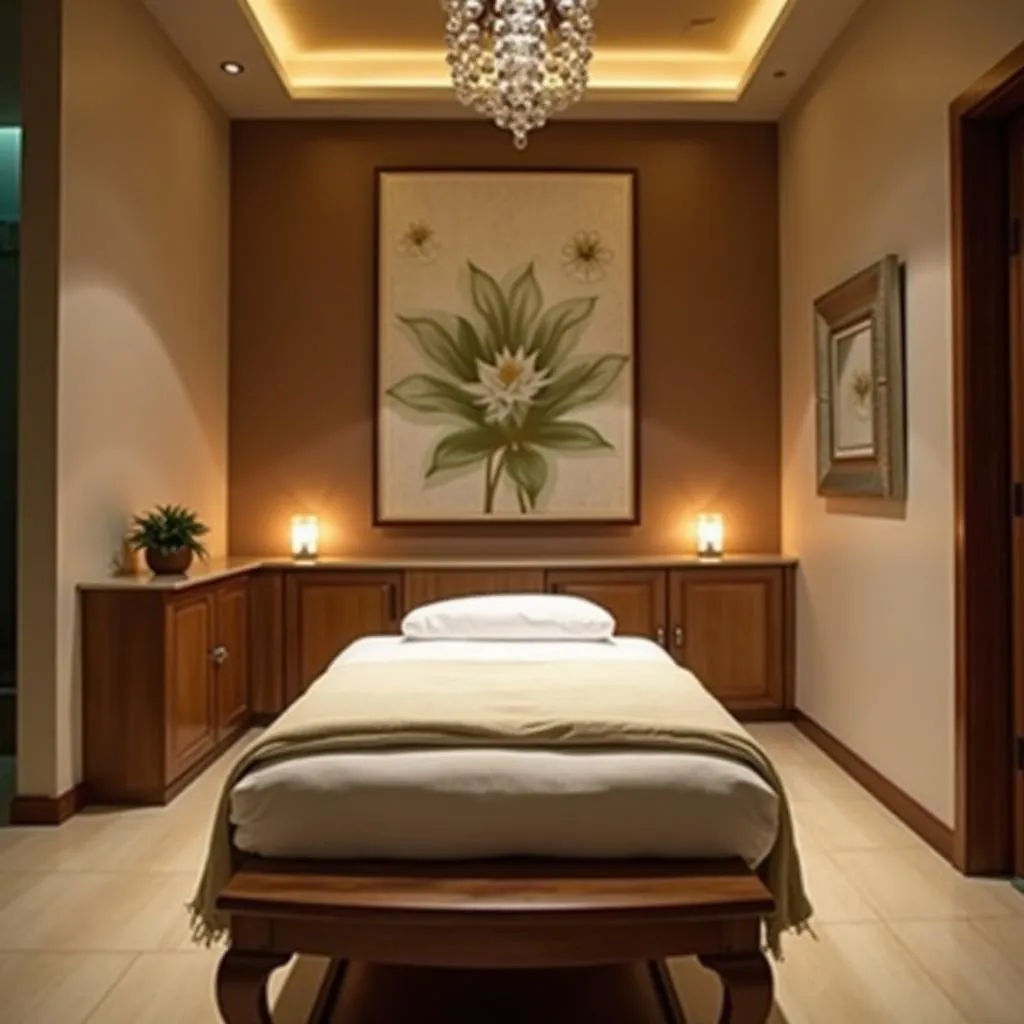 Serene treatment room at Lotus Spa