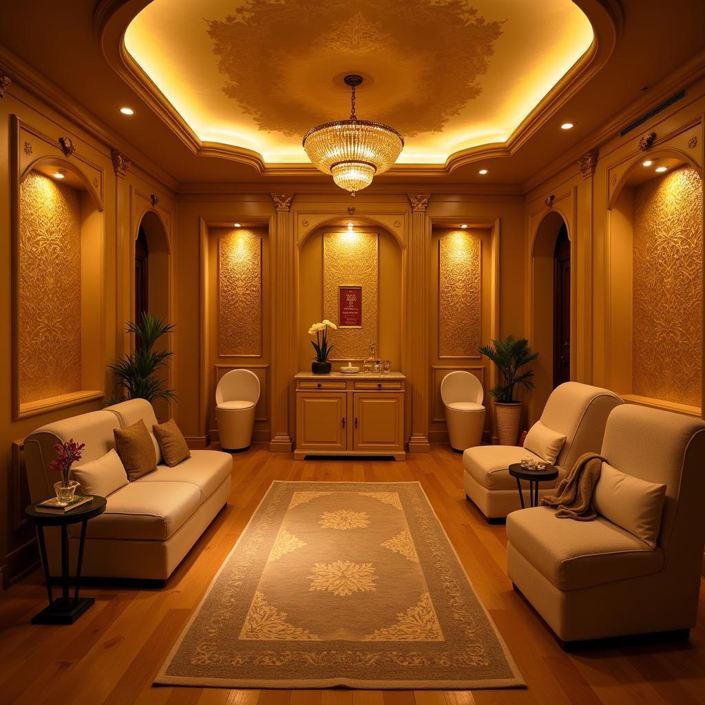 Luxurious Gold Leaf Spa Interior in Lucknow