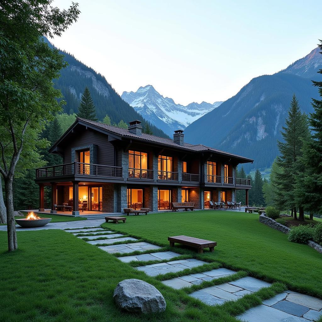 Luxurious Spa Resort Exterior in Manali