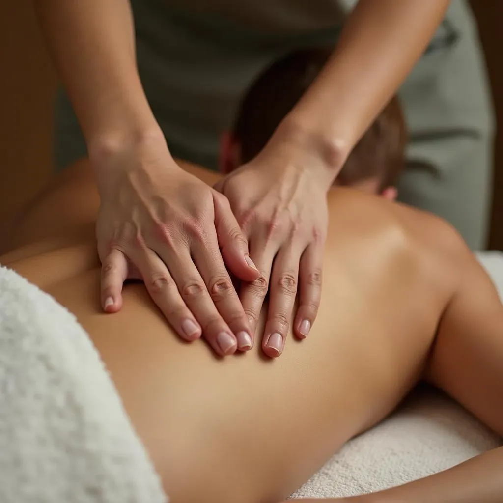 Skilled massage therapist at Sabaai Body Spa providing personalized treatment